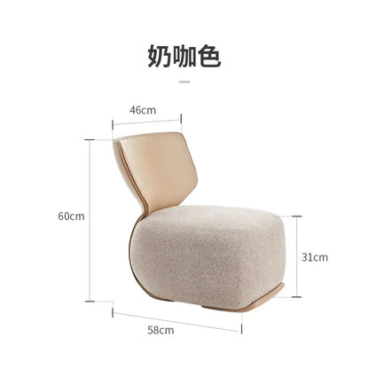 Living Room Balcony Leisure Chair Stool Ottomans Light Luxury Chivas Single Sofa Chair Cream Wind Lazy Furniture Small Chair