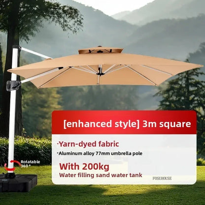 Outdoor Patio Umbrellas Roman Open-air Balcony Villa Garden Large Parasol Commercial Outdoor Stall Sunshade Umbrella with Base A