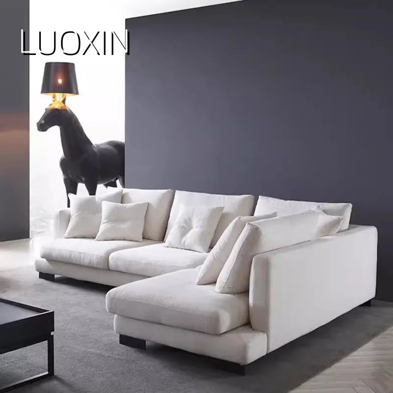 Minimalist fabric sofa tatami wabi-sabi wind combination technology cloth living room princess corner L-shaped combination sofa