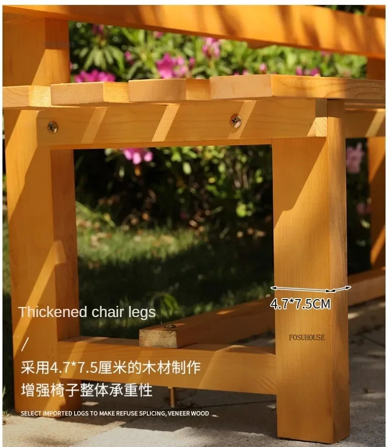 Chaises de jardin, bancs en bois antiseptiques pour l'extérieur, chaises à dossier pour cour et villa, mobilier d'extérieur, chaises longues pour balcon et maison