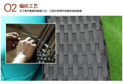 Modern Imitation Rattan Round Sofa Set Outdoor Garden Patio Rattan Woven Sofa Leisure Balcony Rattan Chair Furniture