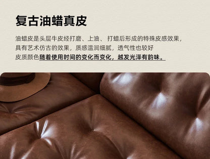 The original bean bag sofa, American retro style, oil wax leather, large sitting, deep, second-hand, first-hand leather, cowhide