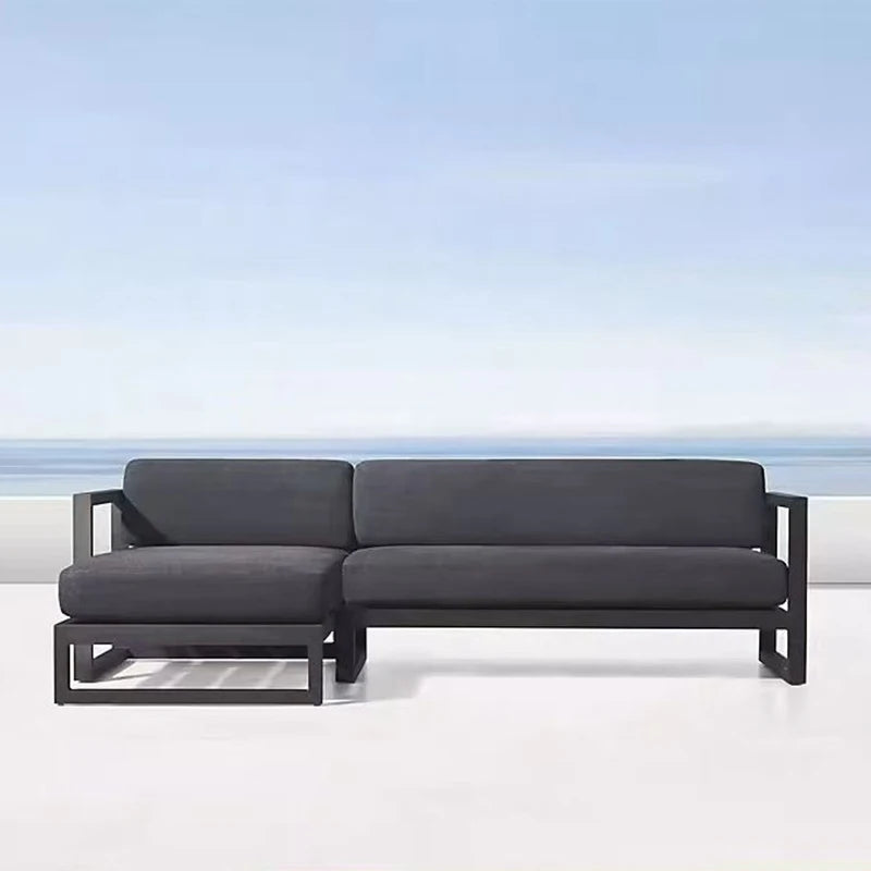 Aluminum Outdoor Lounge Chair - Weather-Resistant Woven Fabric and Rustproof Frame for Balcony and Garden