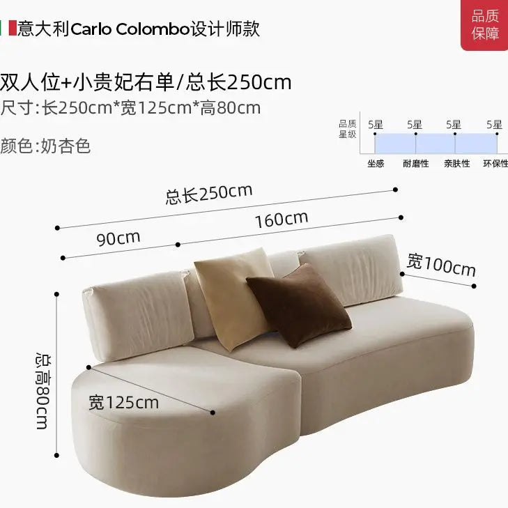 Italian minimalist special-shaped curved fabric sofa villa club small apartment living room home simple designer SOFA