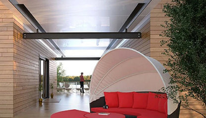 LYN Resort Leisure Rattan Bed Courtyard Shade Sofa Outdoor Round Bed