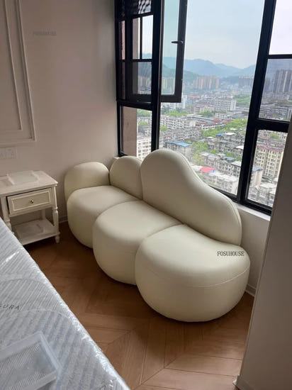 Simple Small Apartment Living Room Sofas Nordic Home Balcony Single Back Sofa Chair Beauty Salon Lounge Reception Double Sofas