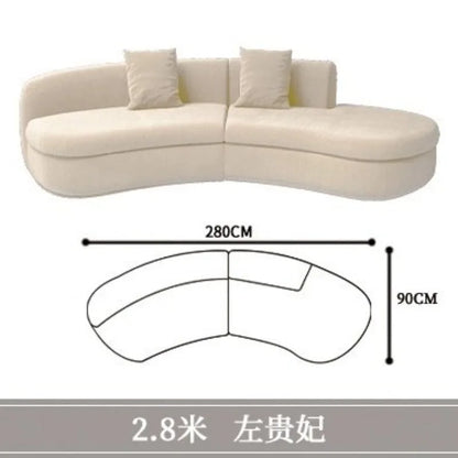 Curved sofa living room, light luxury, modern Internet celebrity hotel, beauty salon, lobby lounge area, reception of guests