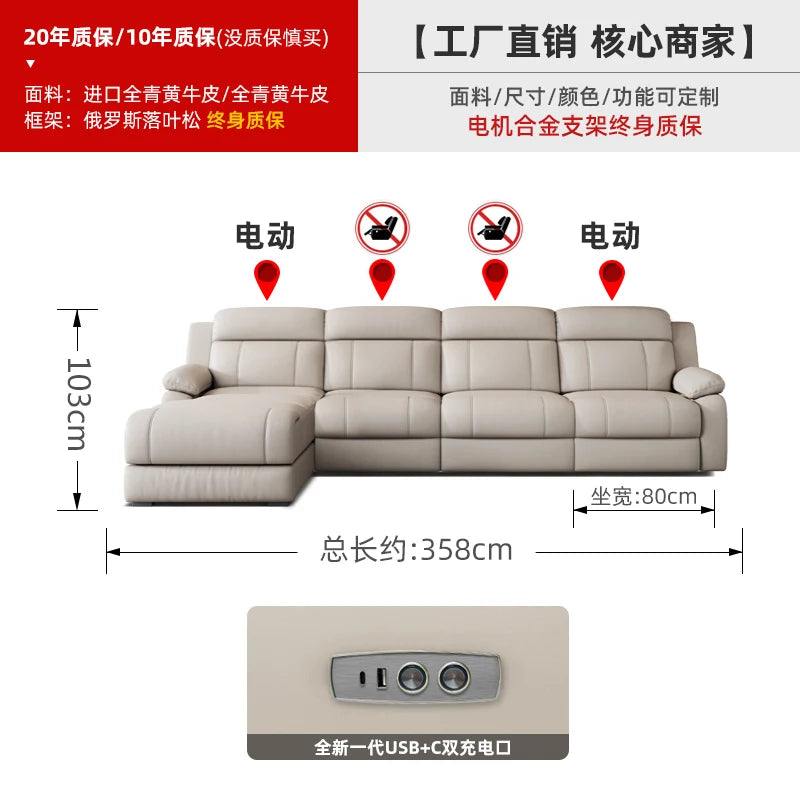 Aesthetic White Living Room Sofas Sleeping Real Leather Lazy Lounge Sofa Luxury Modern Soft Couch Wohnzimmer Furniture For Home