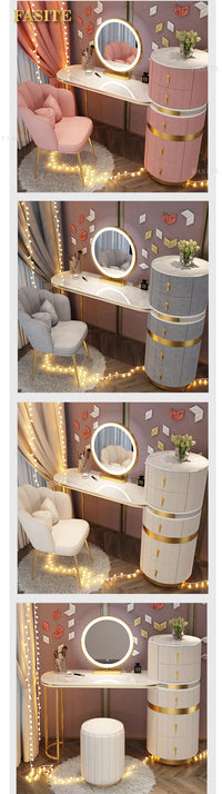 Bedroom Italian Light Luxury Dressing Table Wind Storage Cabinet One Small Apartment Makeup Dresser