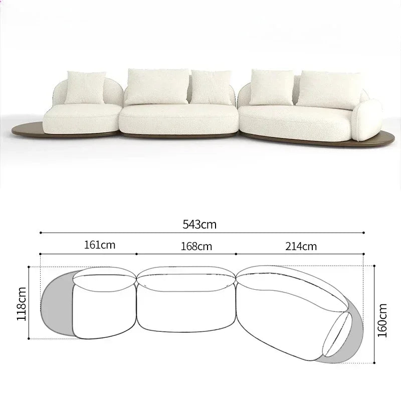 Living Room Coffee Table Designer Creative Three-person Log Style Furniture Modern Simple Modern Morocco Fabric Sectional Sofas