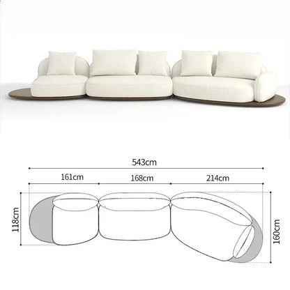 Living Room Coffee Table Designer Creative Three-person Log Style Furniture Modern Simple Modern Morocco Fabric Sectional Sofas