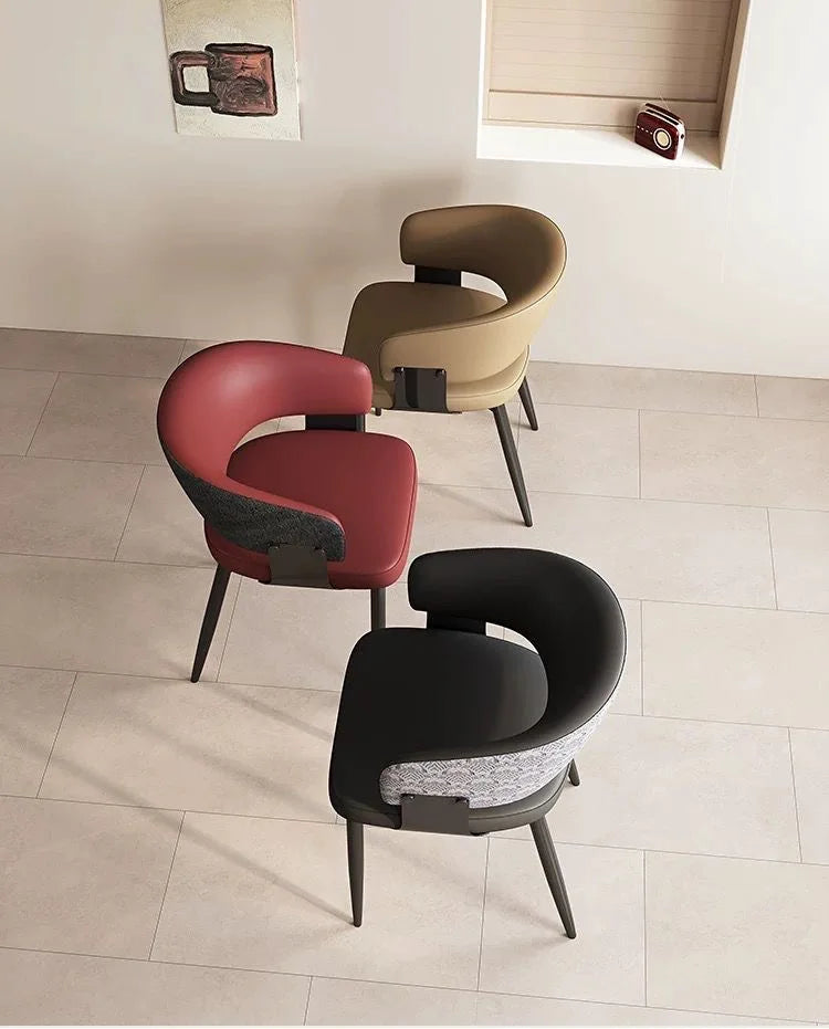 2pcs Modern Minimalist Dining Chairs with Backrest for Home Table And Hotel Island Bar Stools with Armrests