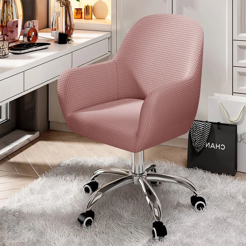 Solid Elastic Rotating Chair Cover Dining Room Spandex High Sloping Armchair Covers Office Chair Slipcover Coffee Bar Make Up