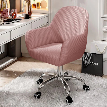 Solid Elastic Rotating Chair Cover Dining Room Spandex High Sloping Armchair Covers Office Chair Slipcover Coffee Bar Make Up