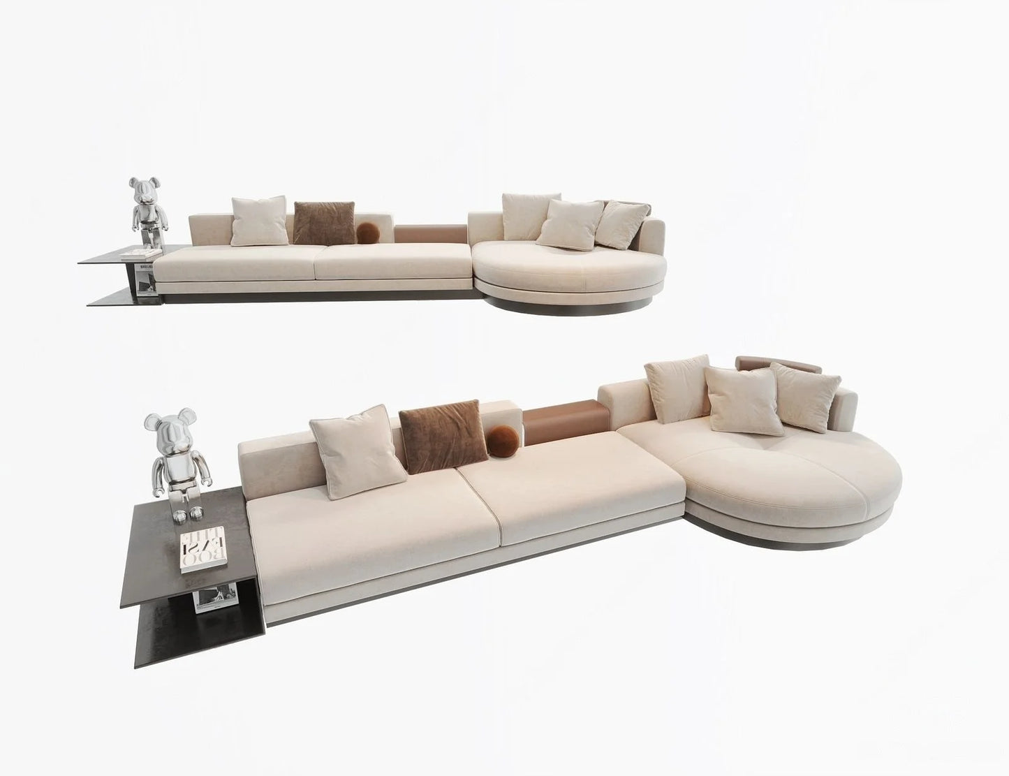 YFY Curved Sofa Living Room Hotel Lobby Rest Area Booth