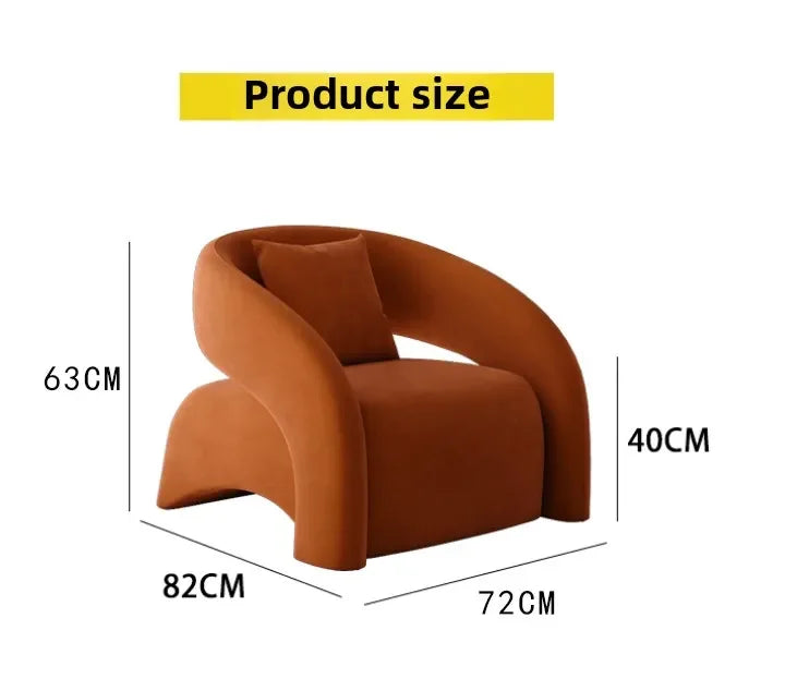 Internet celebrity single chair living room lazy single sofa, leisure chair designer sofa, single sofa light luxury high-end