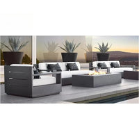 Patio Sectional Conversation Set Outdoor Lounge Set Luxury Furniture Corner All Weather Couch Aluminum Frame Garden Sofa
