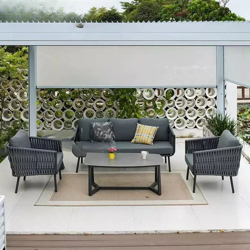 Outdoor villa courtyard rattan sofa furniture hotel bed and breakfast balcony sofa chair bed and breakfast terrace garden sofa c