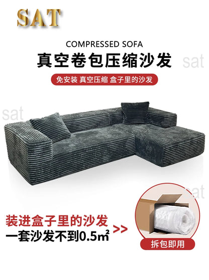 m Vacuum Compression Sofa Corner Fabric Sofa Living Room Rabbit Plush Corduroy m