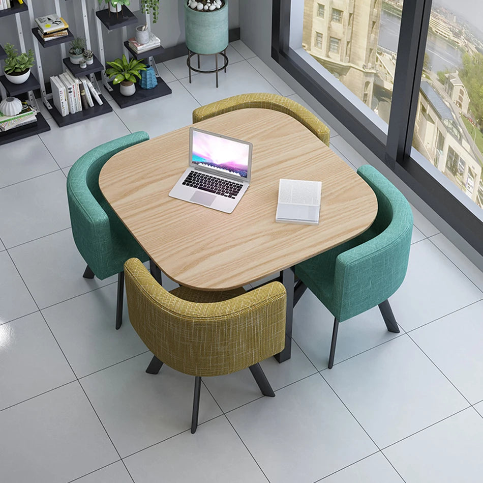 Dining table sets 4 6 chairs dining table wooden restaurant cafe chatting table