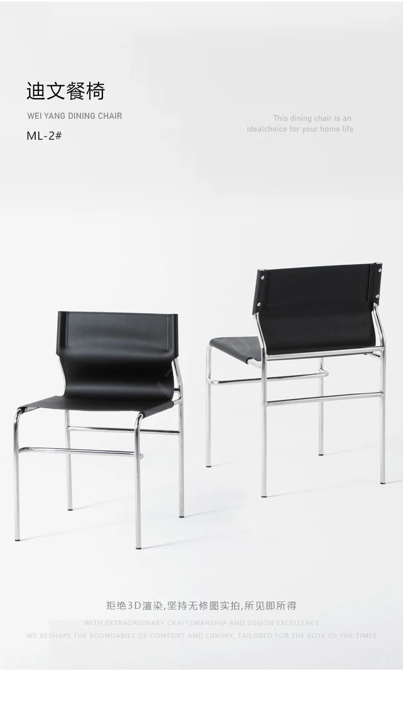 Italian Stainless Steel Backrest Simple Saddle Chair Bauhaus Design Dining Chair Chair Wholesale Available Home Furniture