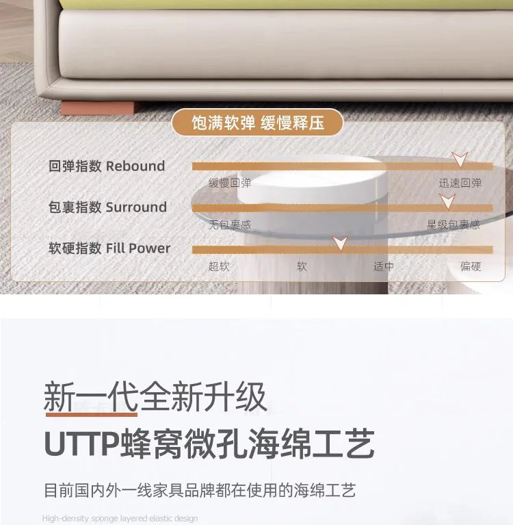 The first layer of cowhide leather sofa living room combination modern simple size apartment cream style leather sofa