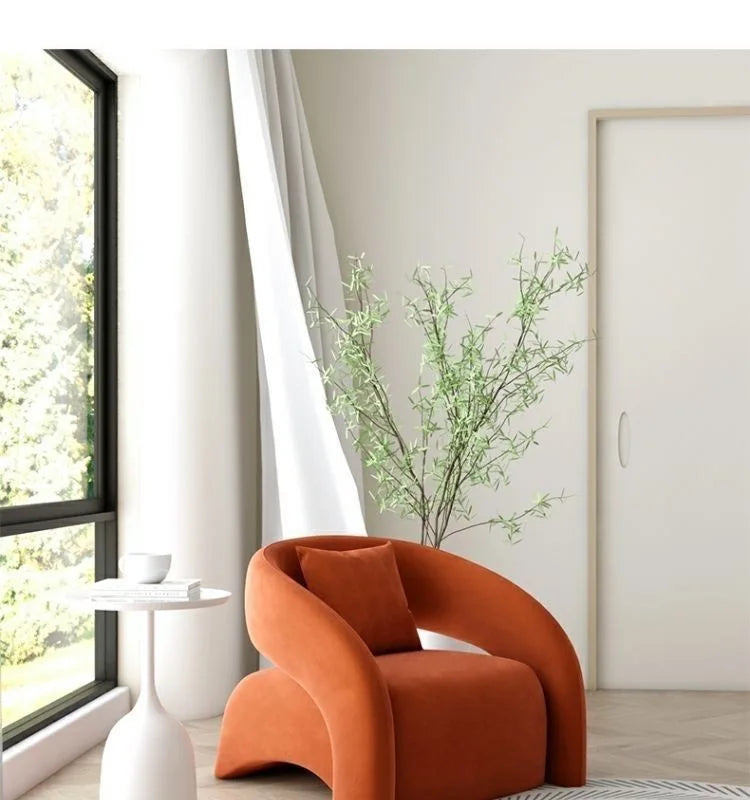 Single chair lazy sofa leisure living room light luxury curved balcony small apartment tiger chair minimalist