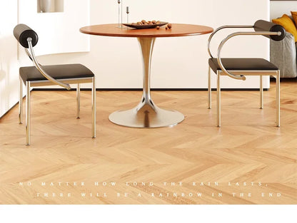 Art Design Simple Dining Chair, Retro Style, Stainless Steel Internet Celebrity Makeup Chair, Living Room Shop Decoration Chair