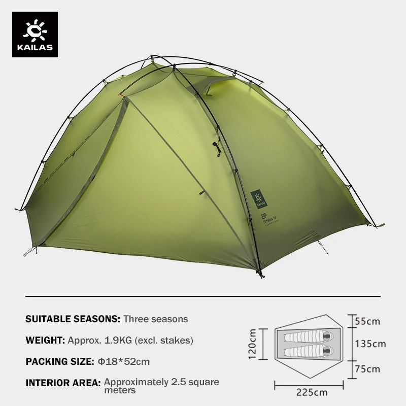 KAILAS STRATUS Ultralight Backpacking Tent 2 Person Double Layer Waterproof Windproof Camping Hiking Survival Tent KT2303102