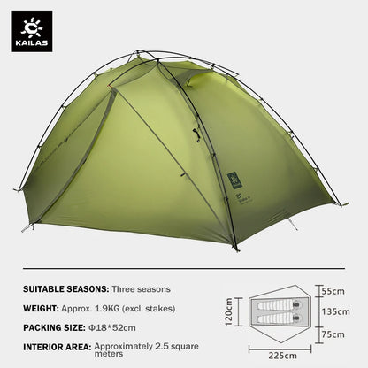 KAILAS STRATUS Ultralight Backpacking Tent 2 Person Double Layer Waterproof Windproof Camping Hiking Survival Tent KT2303102