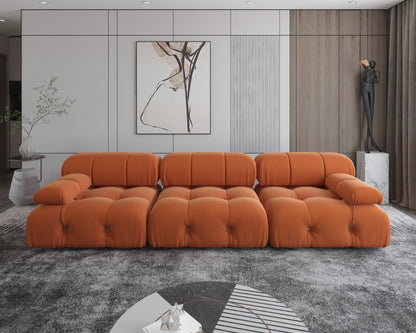 Nordic L Shape Sectional Sofa With Ottoman Modular Combination Velvet Modular Sofas Long Couch