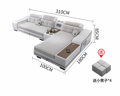 Hot Sales 2025 Custom Modern Luxury Fabric Reclining Massage Furniture Set Multifunctional Three Seat For Hotel Villa Fabric App