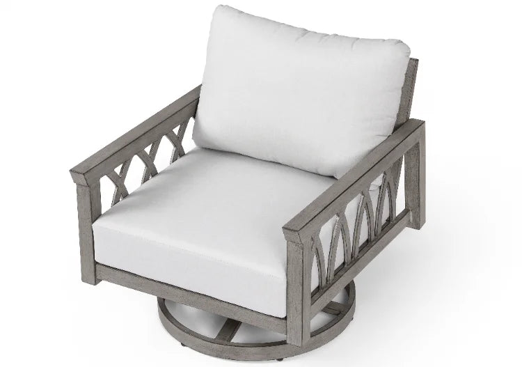 360 swivel chair for living room, family bar, swimming pool and dining room, aluminum garden sofa with cloth cushion