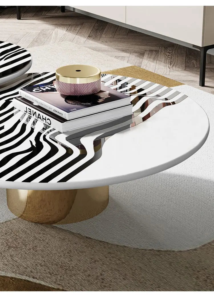 Table basse en marbre à motif zèbre, fonction combinée, élégante, spéciale, meubles de salon, Salongbord XYCJ