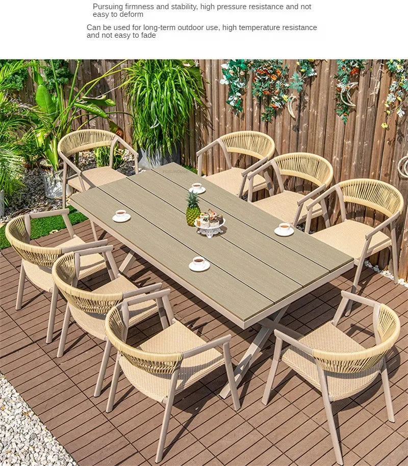 Outdoor Garden Furniture Sets Waterproof Open-air Balcony Aluminum Alloy Chair Outdoor Furniture Sets Courtyard Table and Chair