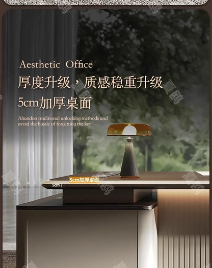 High Quality Light LuxuryOffice Desk Boss L Shaped Work Manager Computer Desks Executive Shelf Escritorio Oficina Furniture