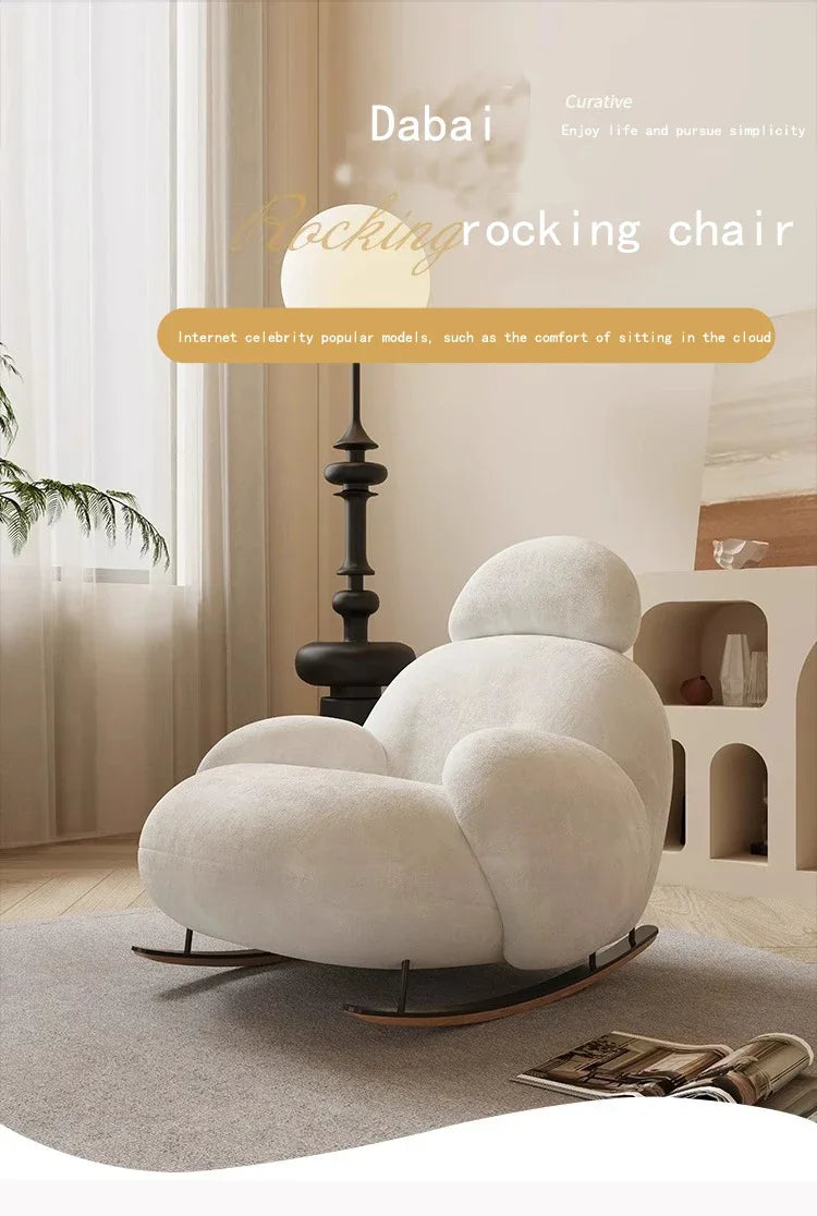 Nordic Modern Luxury Living Room Chairs Sofa  Rocking  Lounge Single Lazy Reclining Adult Bedroom Relax Magical Furniture