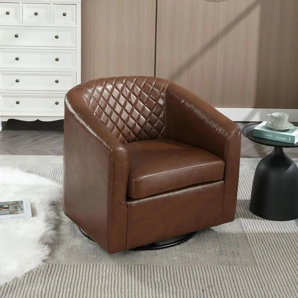 Contemporary Swivel Chair with 360° Spin and Armrests: Perfect for Living Spaces, Bedrooms, and Reading Nooks