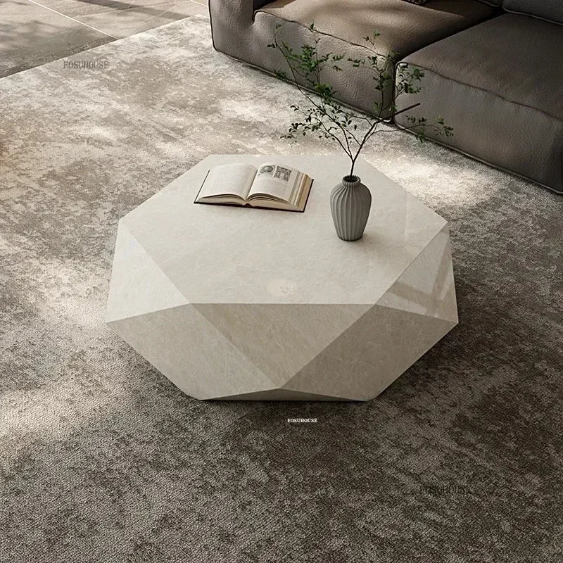 Luxury Rock Board Coffee Tables Villa Living Room Tea Table for Living Room Furniture High-grade Luxurious Side Table