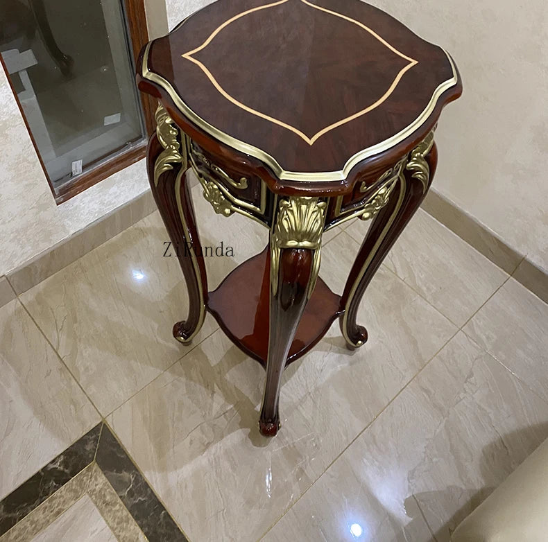 Solid wood flower stand, living room coffee table, piano paint rack, high-end furniture