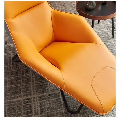 Comfortable European Style Modern Hotel Living Room Furniture Wing Back Pink Leather Single Recliner Sofa Chair