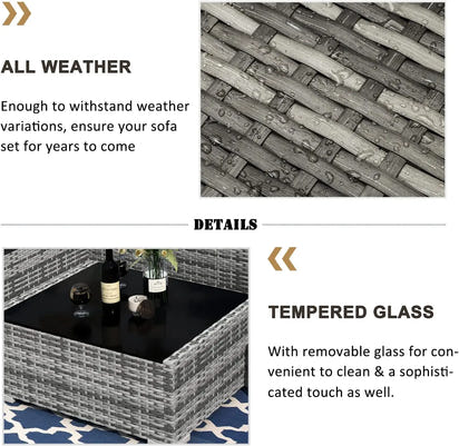 8 Pieces Patio Furniture Set with 44