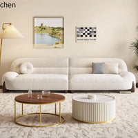 ZML modern minimalist cloud skin-friendly flannel small apartment living room straight row sofa