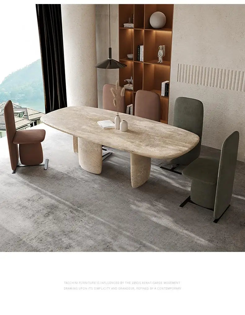 Italian Minimalist Marble Dining Table, Nordic Designer Modern Kitchen Table for Home, Customizable, Safe,, Artful Style