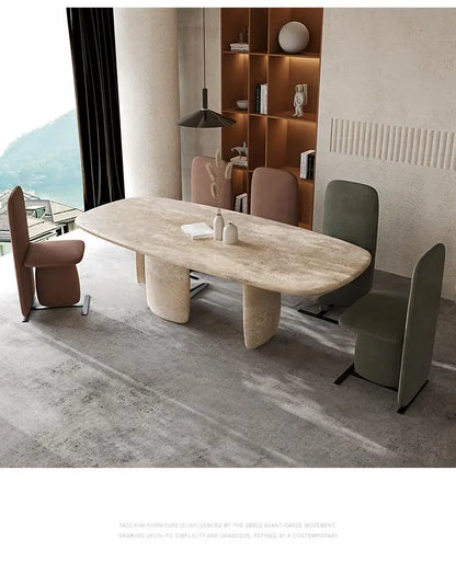 Italian Minimalist Marble Dining Table, Nordic Designer Modern Kitchen Table for Home, Customizable, Safe,, Artful Style