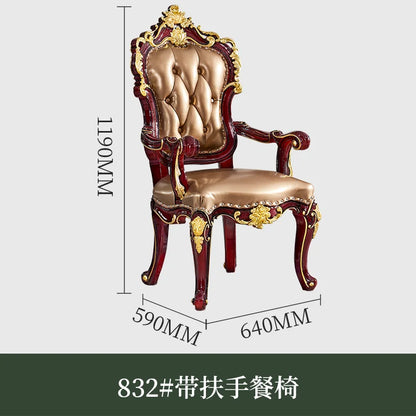 European solid wood marble family villa hotel large dining table and chair combination with locker rectangle