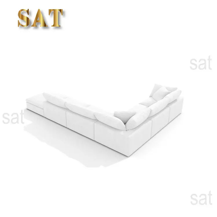♢X Modern Luxury White Modular Cloud Sofa 6 Seater U Shape  Sofa Sets Couches  Cloud Sectional Couches for Living Room&