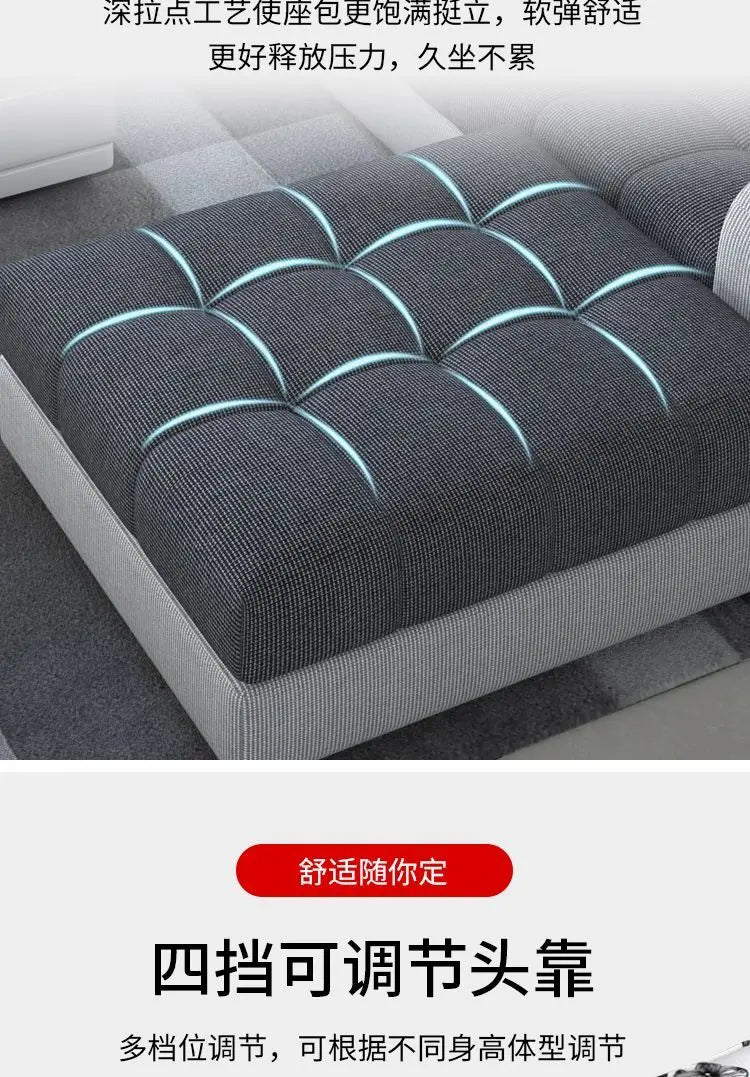 Living room fabric sofa Modern simple home corner sofa Furniture combination Solid frame fabric sofa