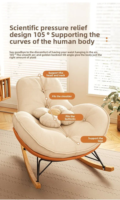 Firm Sofa Chair Living Room Balcony Rocking Chair Single Recliner Happy Chair Light Luxury Penguin Chair Leisure Chair