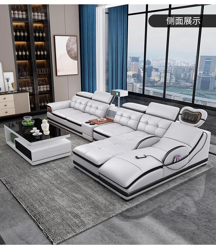 Modern Minimalist Sofa Electric Massage Chiar Floor Multifunctional Corner Sofa Lounges Relaxing Living Room Couch Furniture